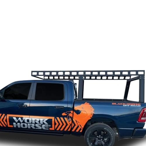 Click to view Black Horse Heavy Duty Ladder Rack Over Cab System for 8ft Bed Trucks