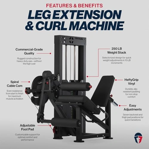 Click to view Titan Fitness Selectorized Leg Extension and Curl Machine