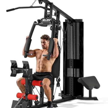 Click to view JELENS Home Gym Multifunctional Workout Station with 146LBS Weight Stack
