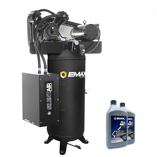 Click to view EMAX Silent Air Industrial Air Compressor 5HP 60 Gal 19CFM