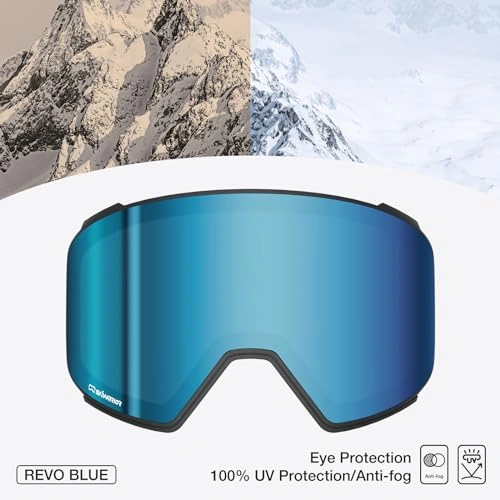 Click to view SKIWARRIOR G02 Smart Ski Goggles Cylindrical Blue and Pink
