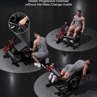Click to view GMWD Leg Extension and Curl Machine LE08 2.0 Adjustable Leg Curl Machine for Home Gym