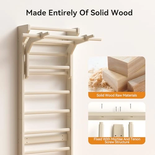 Click to view Swedish Ladder Wall Gym and Pull Up Bar for Home Exercise and Physical Therapy