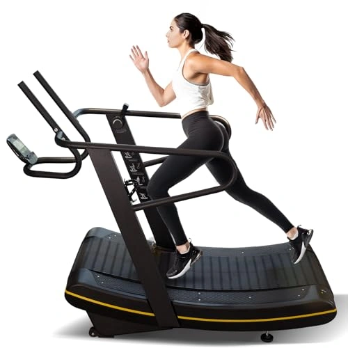 Click to view Manual Curved Treadmill with 8-Level Resistance and LCD Display for Home &amp; Gym
