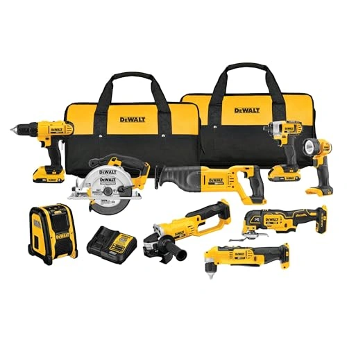Click to view DeWalt 20V MAX Power Tools 9-Tool Cordless Combo Kit with Batteries and Charger