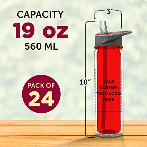 Click to view Custom Tritan Sports Bottles with Straw 19 oz Set of 24
