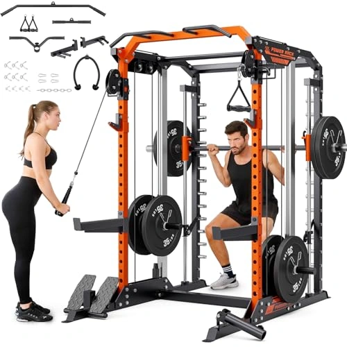 Click to view Yoleo Smith Machine with Dual-Pulley System and Multi-Functional Power Cage