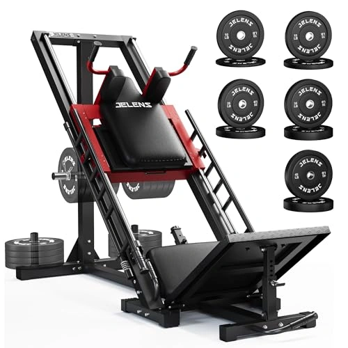 Click to view JELENS Leg Press Hack Squat Machine for Home Gym with Linear Bearing
