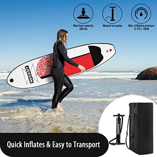 Click to view Xtahdge Inflatable Stand Up Paddle Board with Anti-Slip and Pump for All Skill Levels