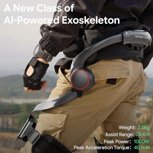 Click to view AstroShell Exoskeleton 1000W Power Leg Assist with AI Safety System