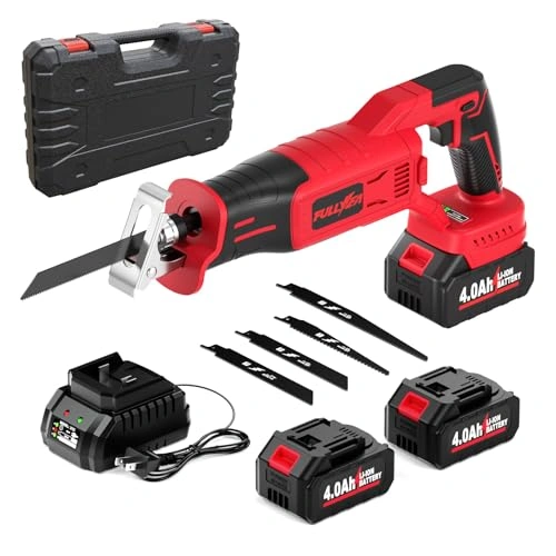 Click to view FULLYEA Reciprocating Saw Cordless with 2 Batteries and 4 Blades