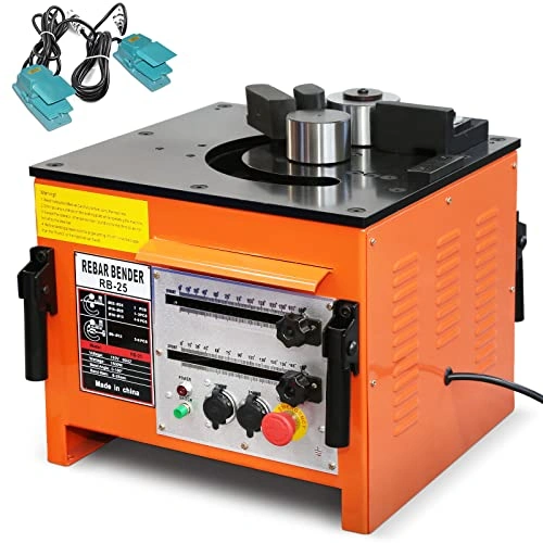 Click to view 1600W Electric Rebar Bending Machine with Foot Pedal and Adjustable Angle