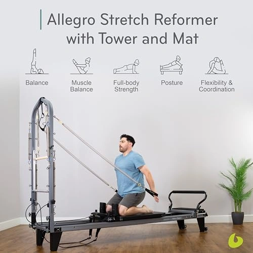 Click to view Balanced Body Allegro Stretch Pilates Reformer with Tower and Mat
