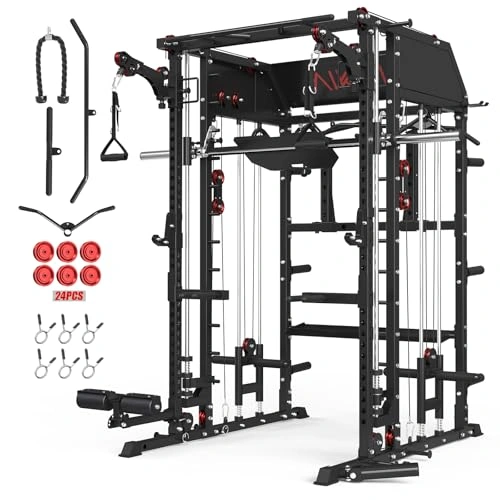 Click to view Mikolo Smith Machine Multi-Function Power Cage with Dual Pulley System