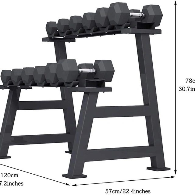 Click to view Dumbbell Racks Dumbbell Set with Stand 2-Layer Home Weights Storage Rack