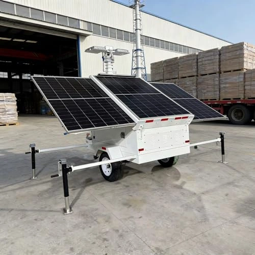 Click to view All Terrain Solar Light Tower with Dual Axle and Heavy Duty Utility Trailer