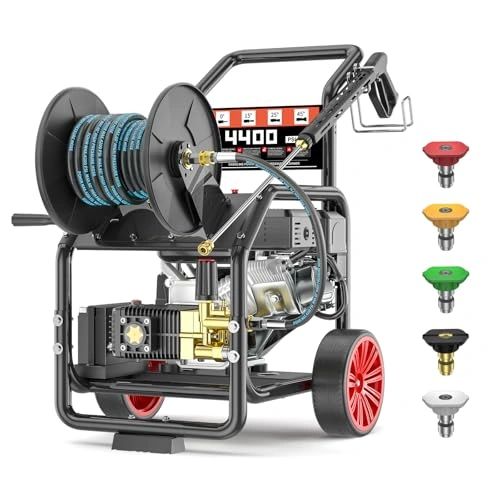 Click to view KARHDIR 4400PSI Gas Pressure Washer with Hose Reel and Spray Gun