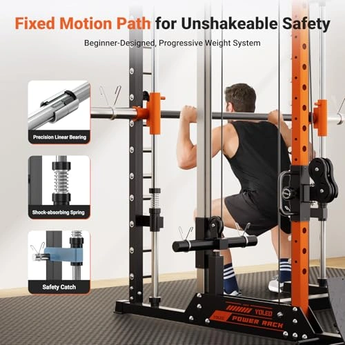 Click to view Yoleo Smith Machine with Independent Dual-Pulley System and Multi-Functional Power Cage