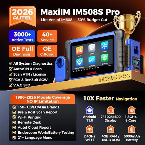 Click to view 2026 Autel Scanner MaxiIM IM508S PRO OBD2 Diagnostic Scan Tool Full Bundle