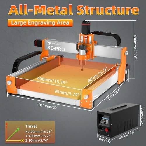 Click to view FoxAlien CNC Router Machine XE-PRO with Ball Screws and 400W Spindle