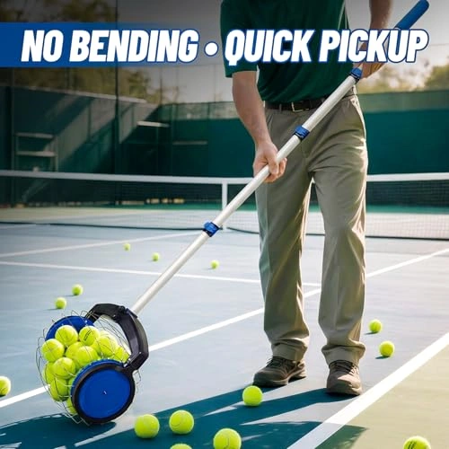 Click to view Zozen Tennis Ball Picker with Storage Bag and Telescopic Handle