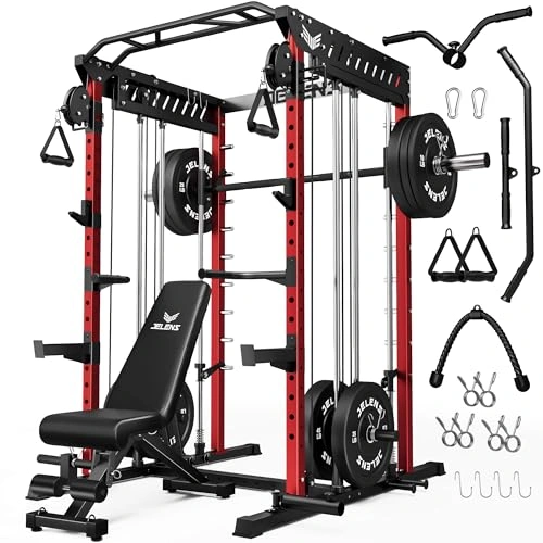 Click to view JELENS M21 Smith Machine Multi-Function Power Cage with Dual Pulley System