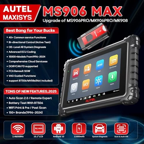 Click to view Autel MaxiSys MS906MAX Diagnostic Scanner Review