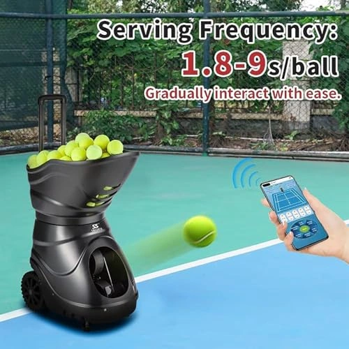 Click to view Portable Tennis Ball Machine with Remote Control and Multiple Training Modes