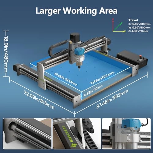 Click to view Axiscreat 5050 CNC Machine with Linear Rails and 710W Spindle for Wood and Metal Engraving