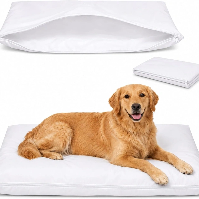 Click to view ## Waterproof Dog Bed Liner, Washable Zippered Replacement Cover, Fits 36-Inch Beds