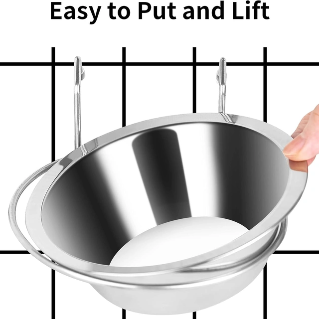Click to view Fri4Free 2PCS 8oz Stainless Steel Hanging Kennel Water Bowls
