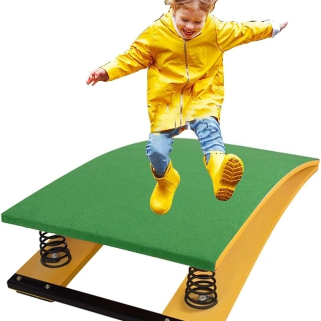 Click to view JINJIANNING Gymnastics Springboard Curved High Jump Springboard with Felt Foot Pads