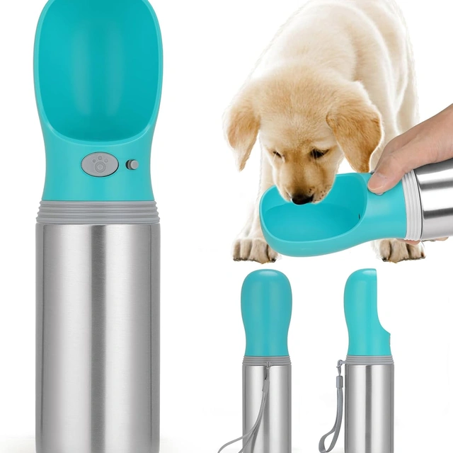 Click to view Portable Dog Water Bottle - 14 OZ Stainless Steel Pet Water Dispenser