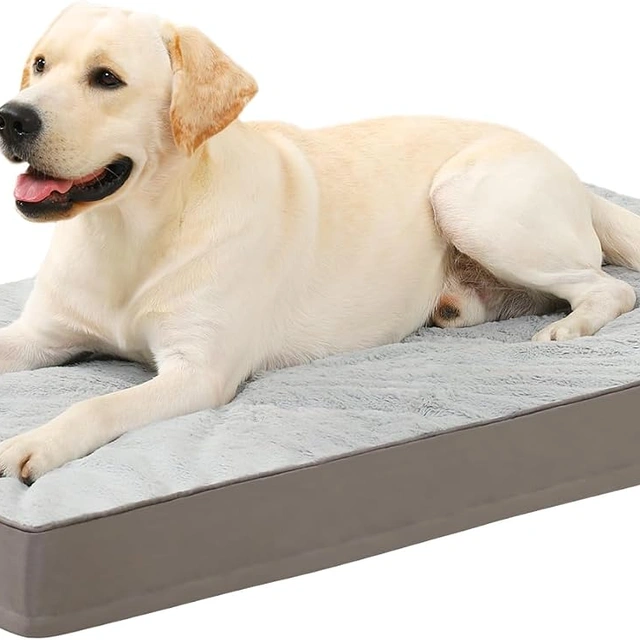 Click to view ## KSIIA Orthopedic Dog Bed for Large Dogs, Grey, 35x22, Waterproof Lining