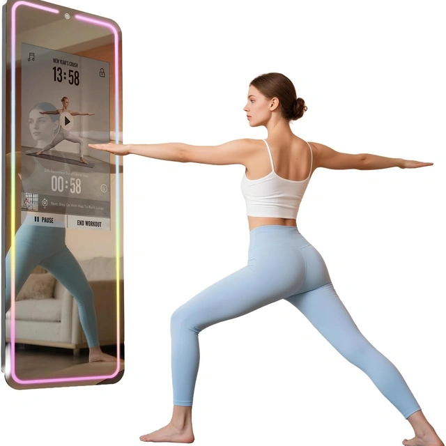 Click to view Smart Gym Mirror for Home Workout with 32 Inch HD Touch Screen and Voice Control