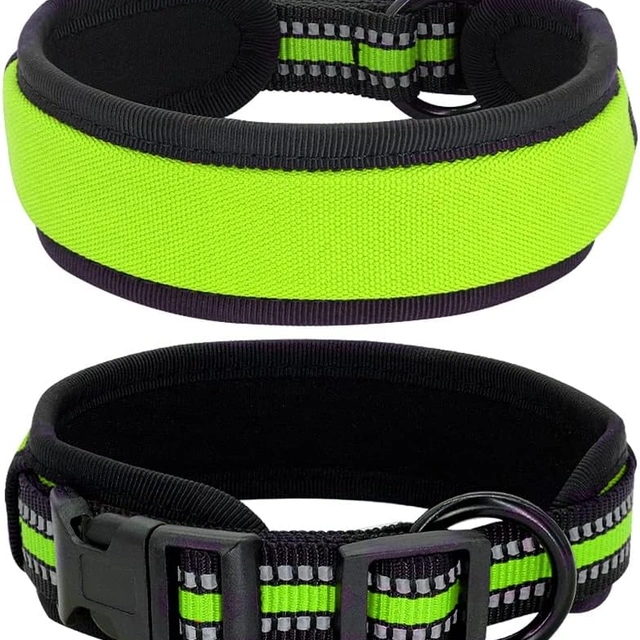 Click to view CVXSDFI Nylon Dog Collar Reflective Soft Padded Adjustable for Small to Large Pets