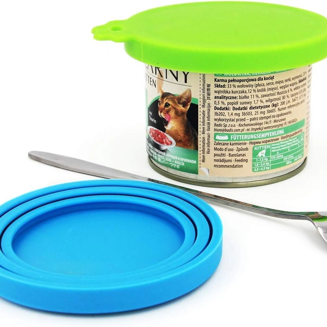 Click to view Comtim Pet Food Can Lids Silicone Can Covers for Dog and Cat Food, 2 Pack