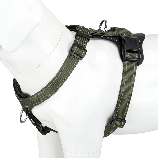 Click to view Plutus Pet No Pull Dog Harness with Leather Accents and Reflective Details