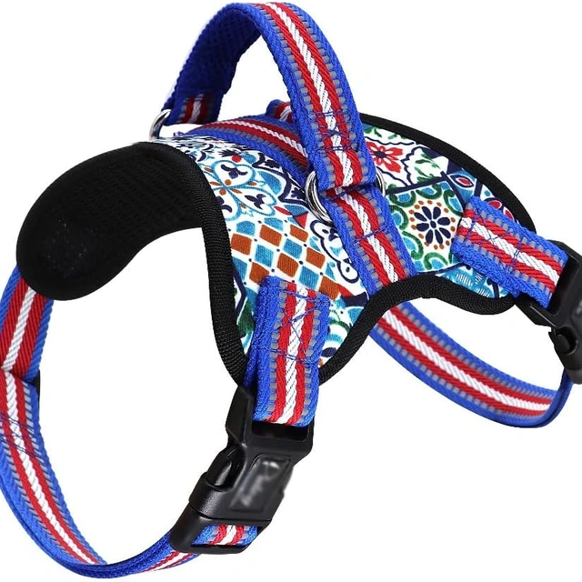 Click to view GHDVGHC Reflective Large Dog Harness Nylon Pet Vest No Pull Adjustable