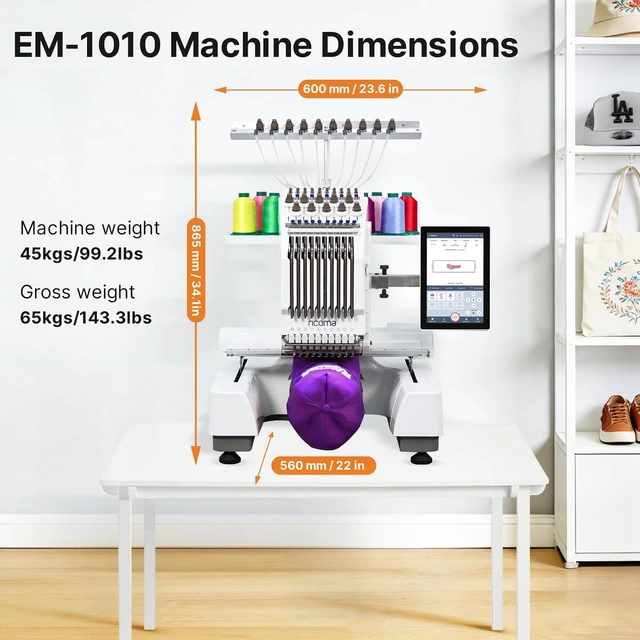 Click to view Ricoma EM-1010 Commercial Embroidery Machine for Small Business