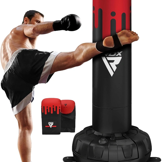 Click to view RDX XXL 330LBS Freestanding Punching Bag with Cover and Gloves for Home Gym