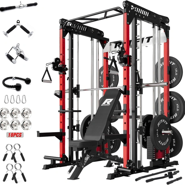 Click to view RitFit M1 Pro Smith Machine Package All-in-One Power Cage with Weight Stack Set