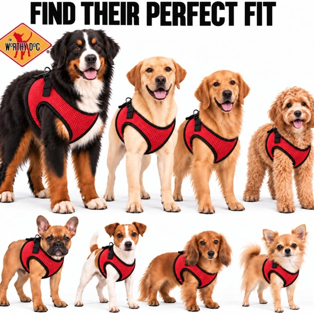 Click to view The Worthy Dog Easy Step-in Mesh Harness for Medium Dogs