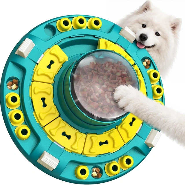 Click to view KADTC XL Dog Puzzle Toy with Treat Dispenser and Adjustable Flow Controls