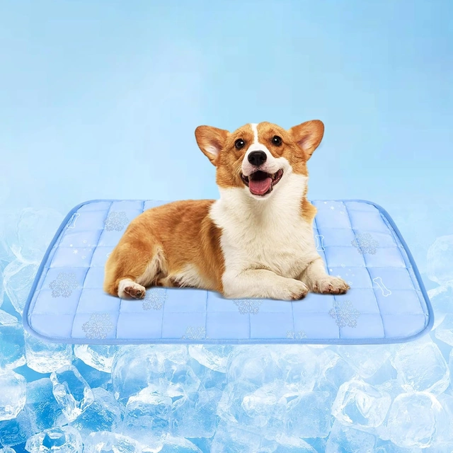 Click to view ## RIOGOO Dog Cooling Mat, Washable Dog Blanket, Waterproof, Blue, Medium (28 x 20 in)