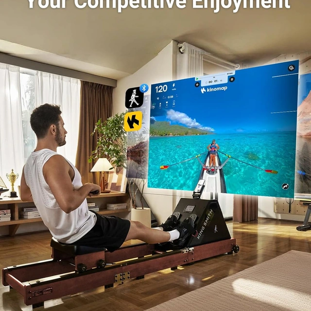 Click to view Kingsmith Water Rowing Machine for Home with LCD Monitor and App Support