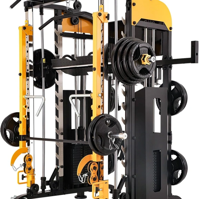Click to view Altas Strength 3061B Smith Machine with Adjustable Lever Arms and Dual 440lbs Weight Stacks