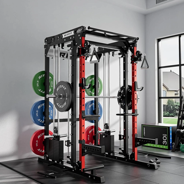 Click to view RitFit M2 Smith Machine with Cable Crossover System, 3D Functional Trainer and Power Cage
