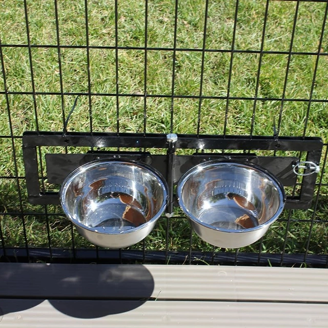 Click to view Pet Supplies Dog Feeding and Watering Swivel Bowl Bracket and Metal Bowls
