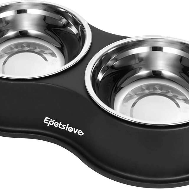 Click to view Epetslove Stainless Steel Dog Bowls Double Non-Slip Food and Water Bowls